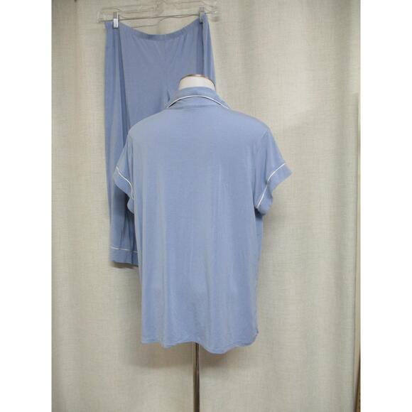 EBERJEY Light Blue Short Sleeve Soft top pants  Comfort Pajama Set sz L - Picture 4 of 6